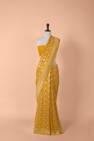 Handwoven Yellow Georgette Saree