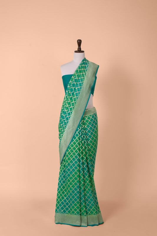 Handwoven Green Georgette Saree