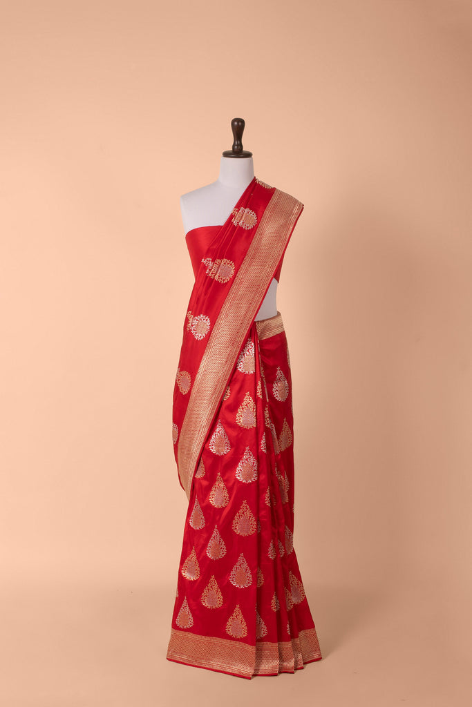Handwoven Red Silk Saree