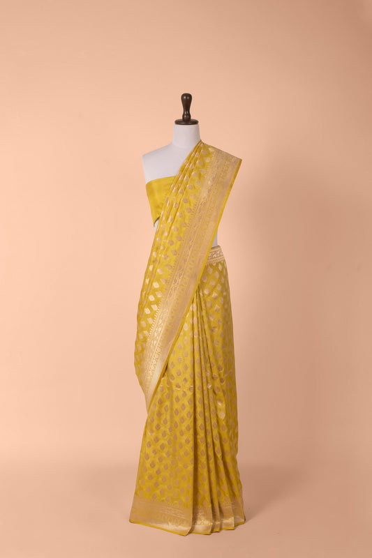 Handwoven Yellow Silk Saree