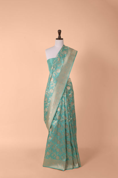 Handwoven Blue Silk Saree