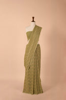 Handwoven Green Georgette Sari