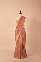 Handwoven Pink Silk Sari