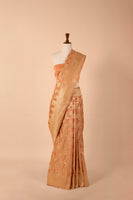 Handwoven Peach Silk Saree