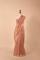 Handwoven Peach Silk Sari
