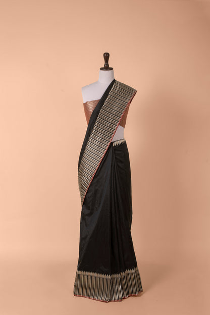 Handwoven Black Silk Saree