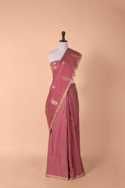 Handwoven Pink Silk Saree