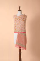 Handwoven Pink Georgette Dupatta