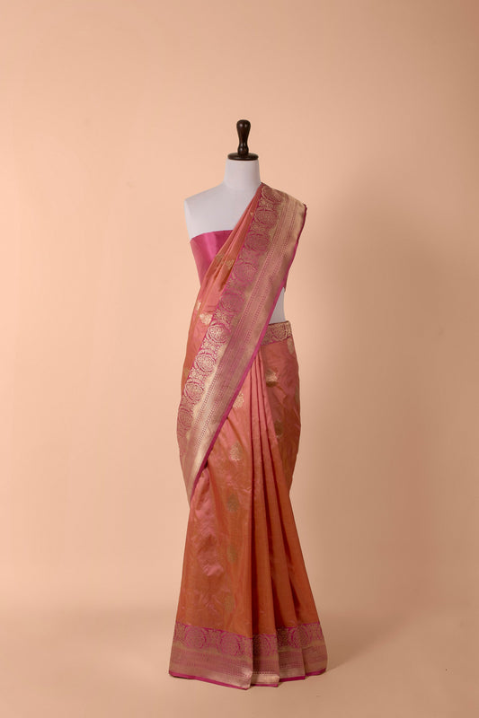 Handwoven Pink Silk Saree