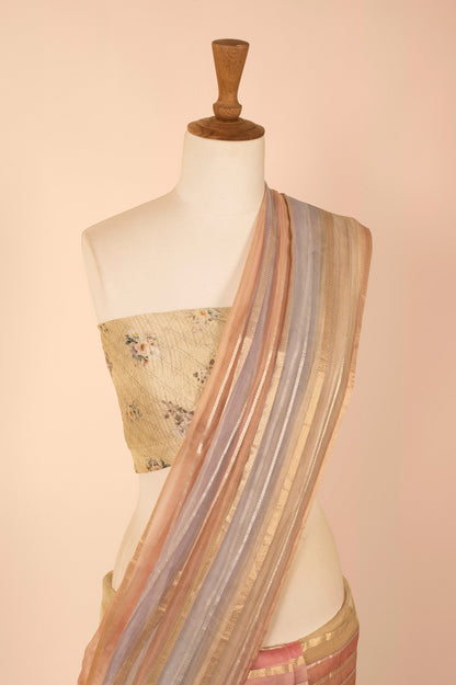 Handwoven Multicolor Organza Sari