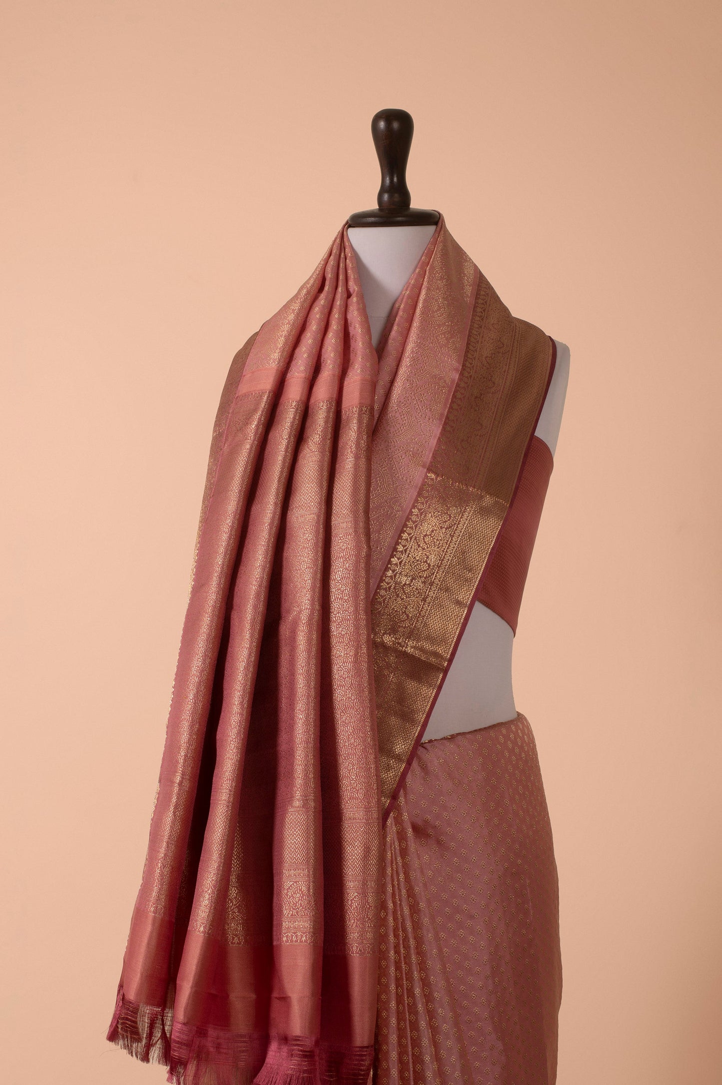 Handwoven Pink Kanjivaram Silk Saree