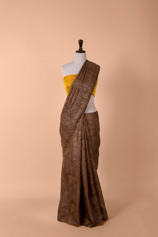 Handwoven Brown Tussar Saree