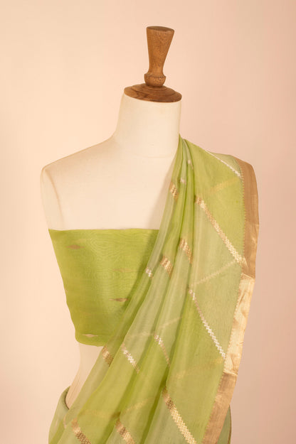 Handwoven Green Organza Sari