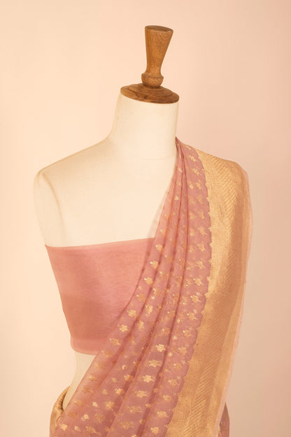 Handwoven Pink Organza Sari