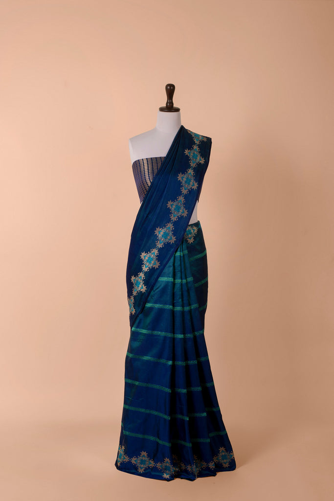 Handwoven Blue Silk Saree