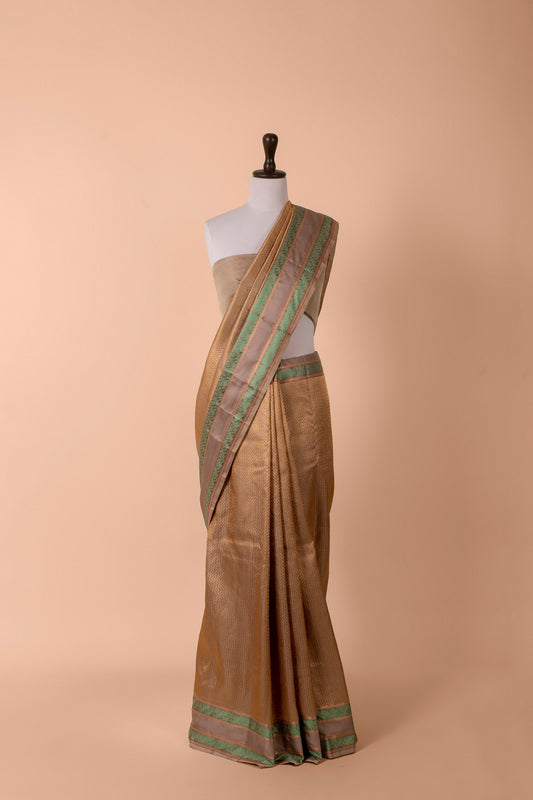Handwoven Brown Kanjivaram Silk Saree