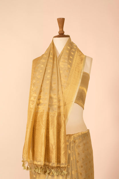 Handwoven Green Tissue Sari