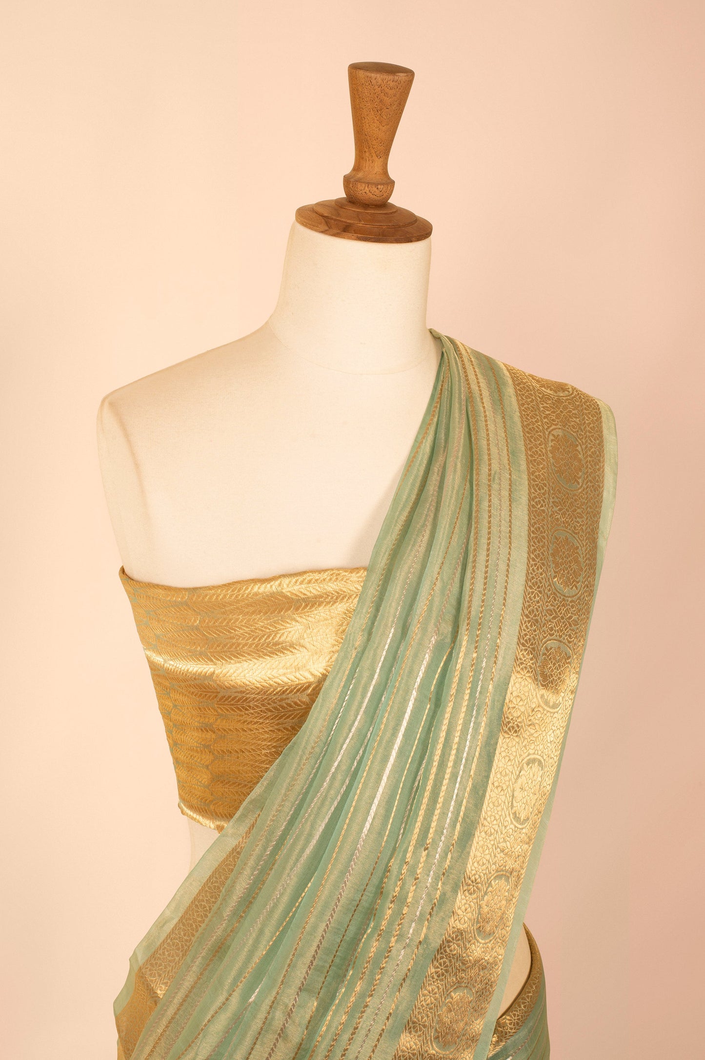 Handwoven Blue Organza Sari