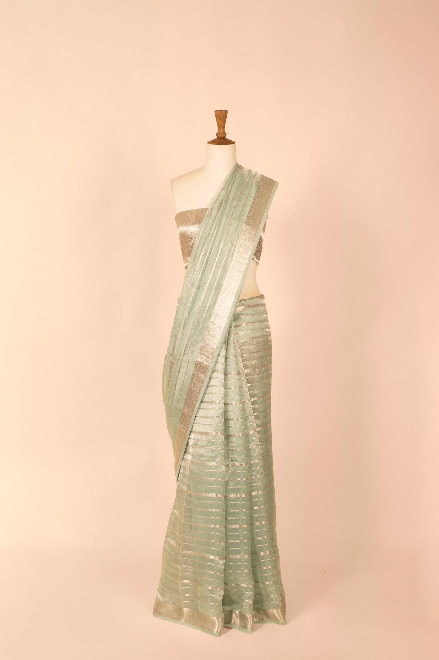 Handwoven Blue Tissue Sari