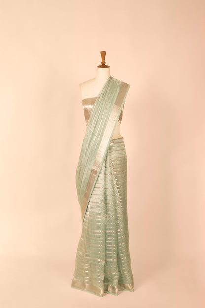 Handwoven Blue Tissue Sari