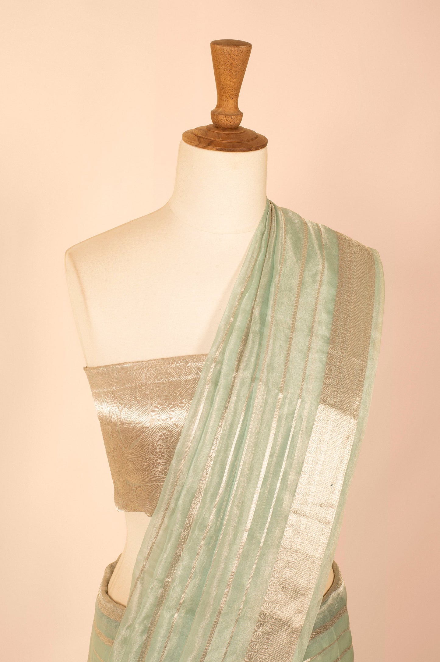 Handwoven Blue Tissue Sari