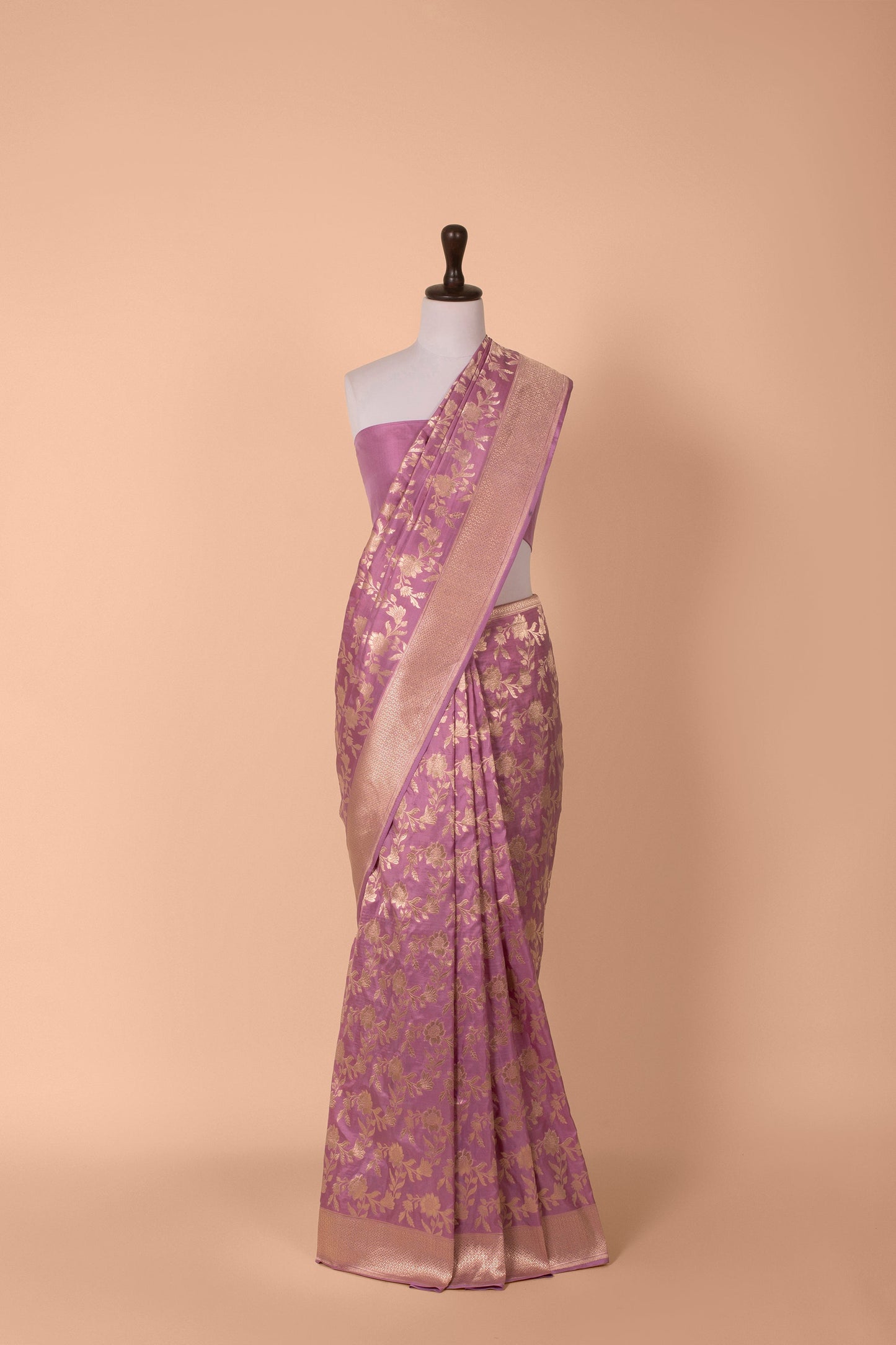 Handwoven Mauve Silk Saree