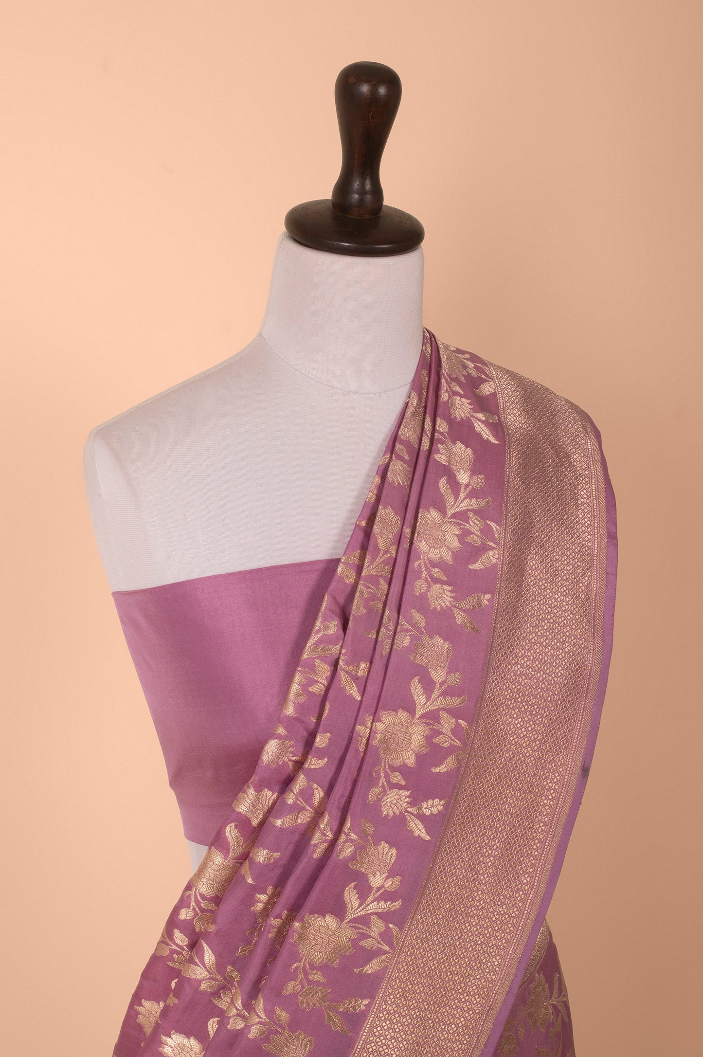 Handwoven Mauve Silk Saree