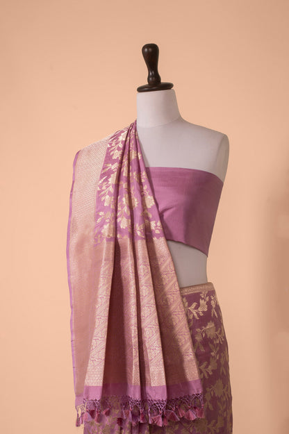 Handwoven Mauve Silk Saree