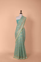 Handwoven Blue Cotton Saree