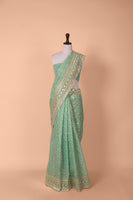 Handwoven Green Organza Saree