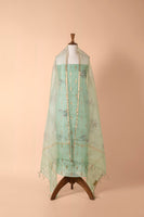 Handwoven Green Chanderi Suit Piece