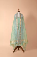 Handwoven Green Chanderi Suit Piece