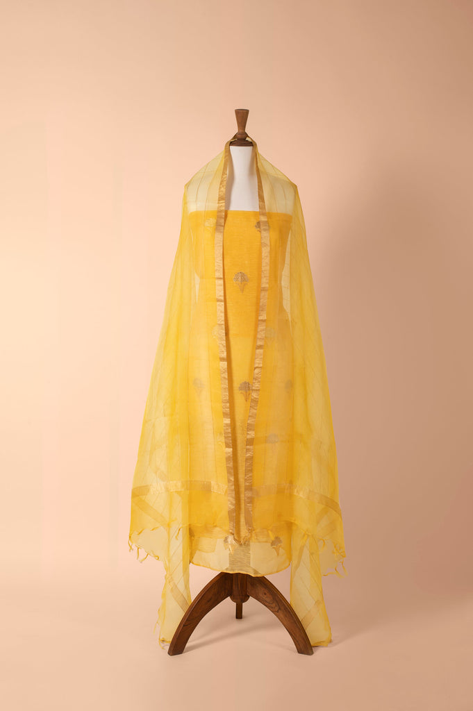 Handwoven Yellow Linen Suit Piece