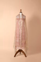 Handwoven Peach Chanderi Suit Piece