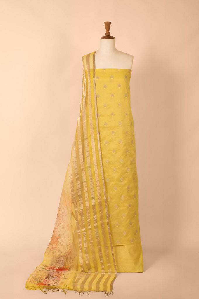 Handwoven Yellow Chanderi Suit Piece