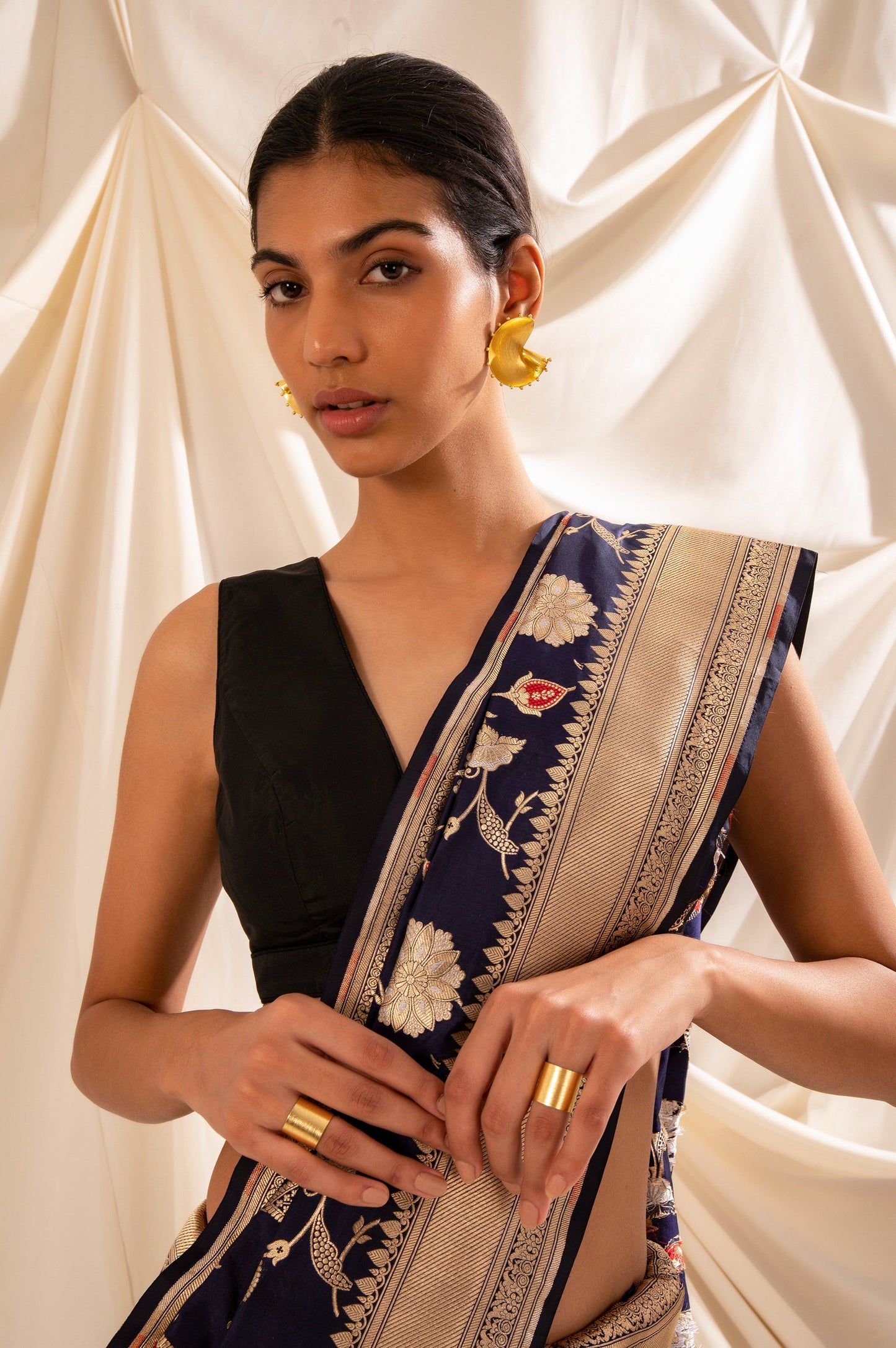 Handwoven Blue Silk Sari