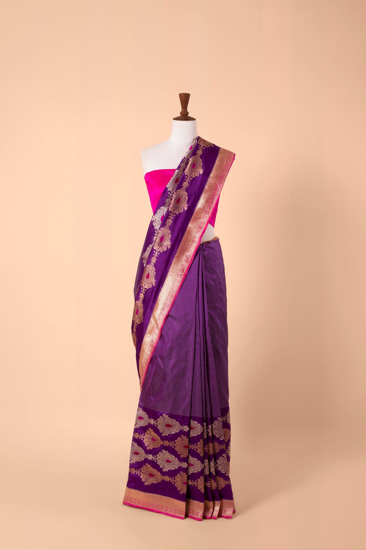 Handwoven Purple Silk Sari