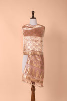 Handwoven Peach Tissue Organza Dupatta
