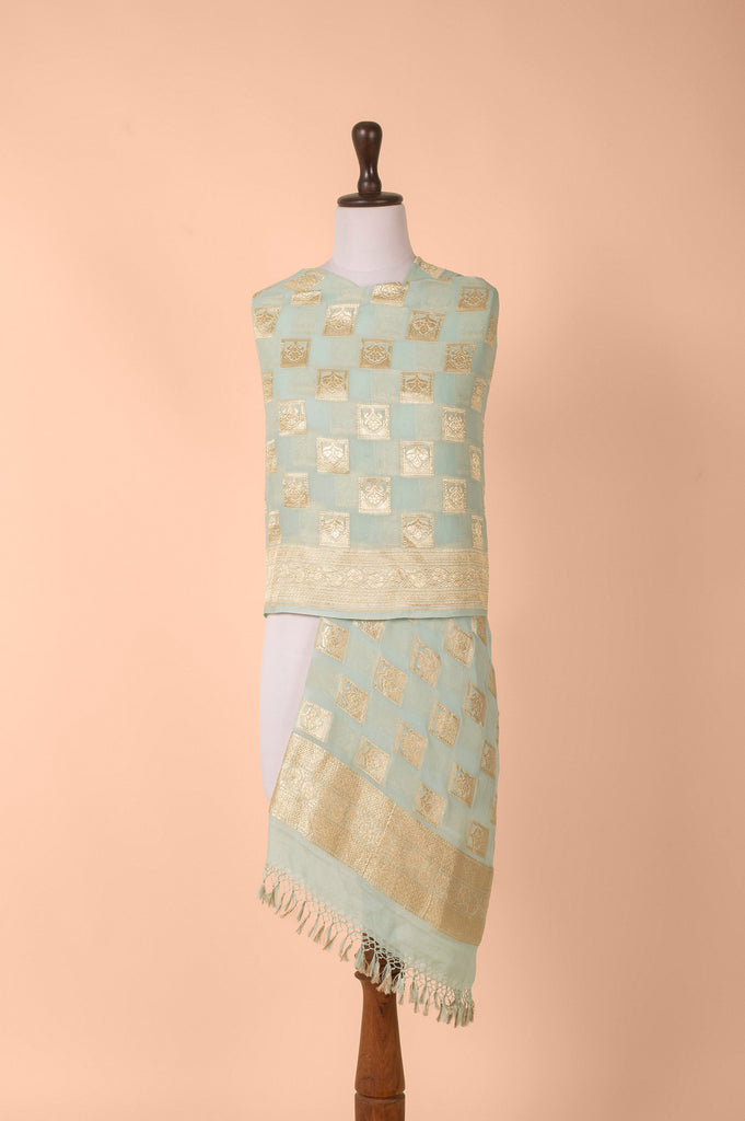 Handwoven Blue Georgette Dupatta