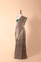 Handwoven Grey Silk Sari