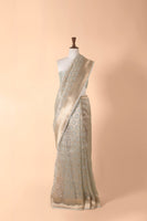 Handwoven Light Green Organza Sari