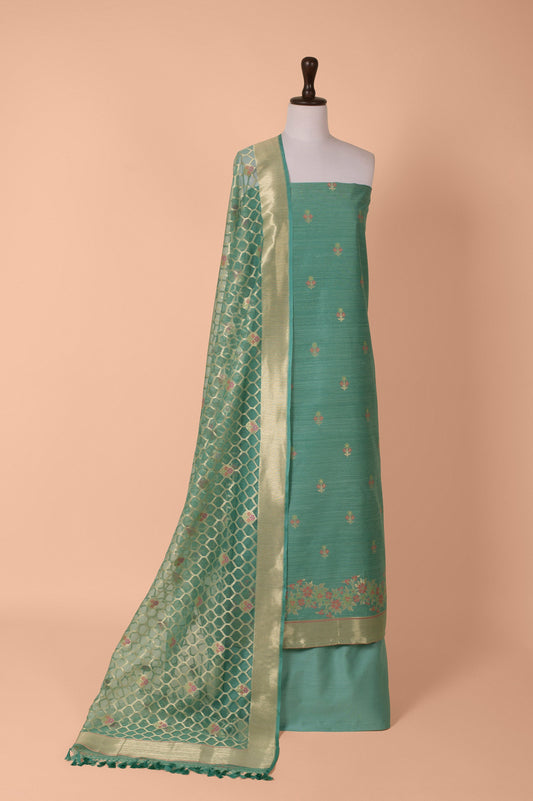 Handwoven Green Net Suit Piece