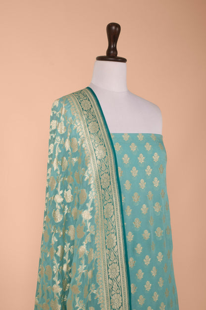 Handwoven Blue Georgette Suit Piece