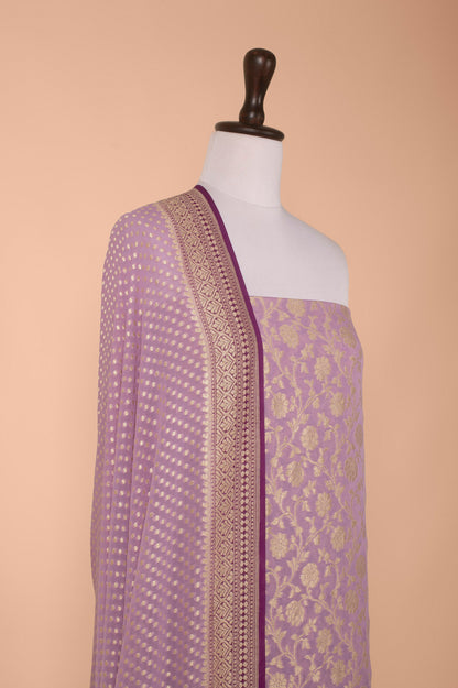 Handwoven Purple Georgette Suit Piece