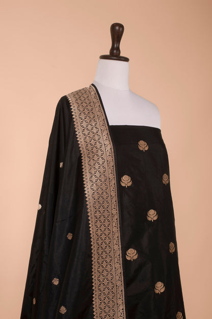 Handwoven Black Silk Suit Piece