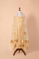 Handwoven Beige Silk Suit Piece