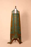 Handwoven Brown Satin Silk Suit Piece