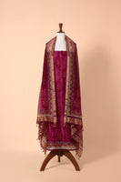 Handwoven Purple Tussar Silk Suit Piece
