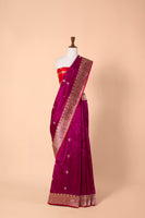 Handwoven Magenta Silk Sari