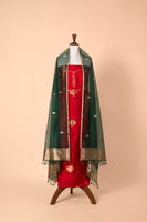 Handwoven Scarlet Red Silk Suit Piece